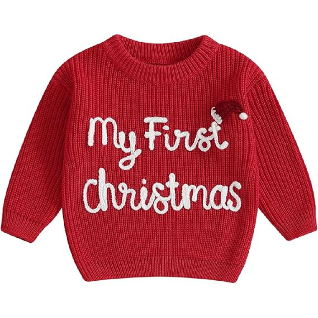 MInuvy My First Christmas Knit Sweater