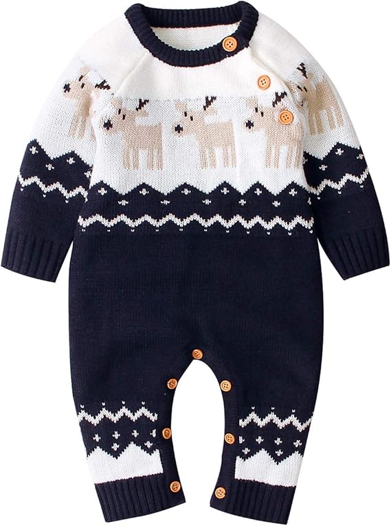 Minuvy Christmas Sweater Toddler Reindeer