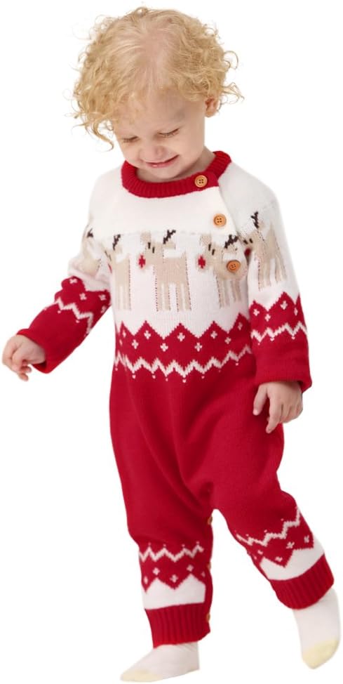 Minuvy Christmas Sweater Toddler Reindeer
