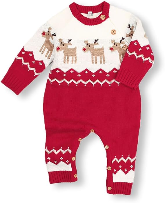 Minuvy Christmas Sweater Toddler Reindeer