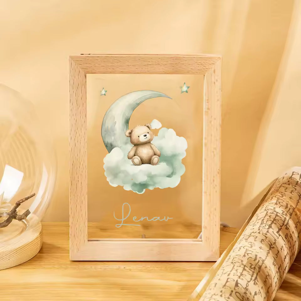 Personalized Moon & Bear LED Frame