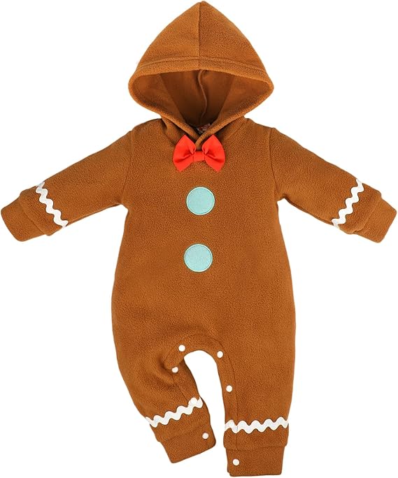 MInuvy Gingerbread Hooded Romper