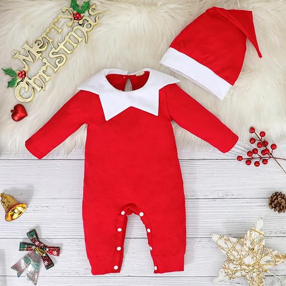 MInuvy Christmas Romper with Hat