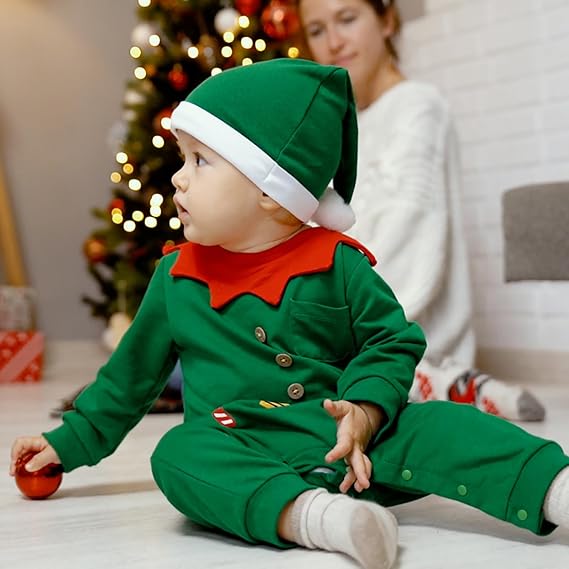 MInuvy Christmas Elf Romper + Hat