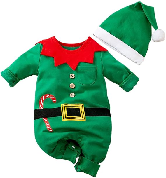 MInuvy Christmas Elf Romper + Hat