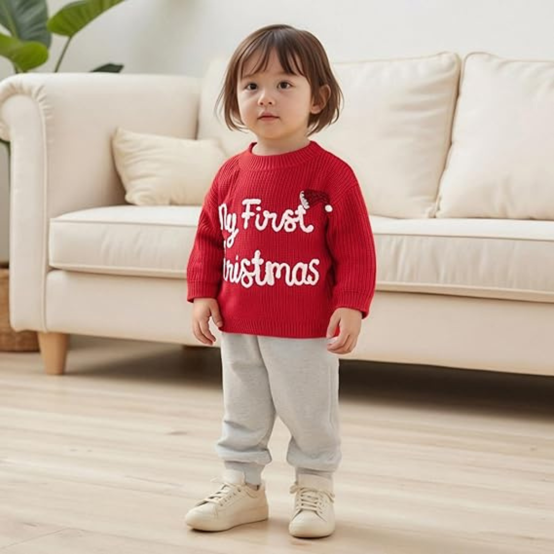 MInuvy My First Christmas Knit Sweater