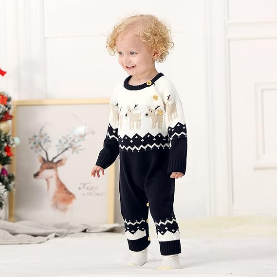 Minuvy Christmas Sweater Toddler Reindeer