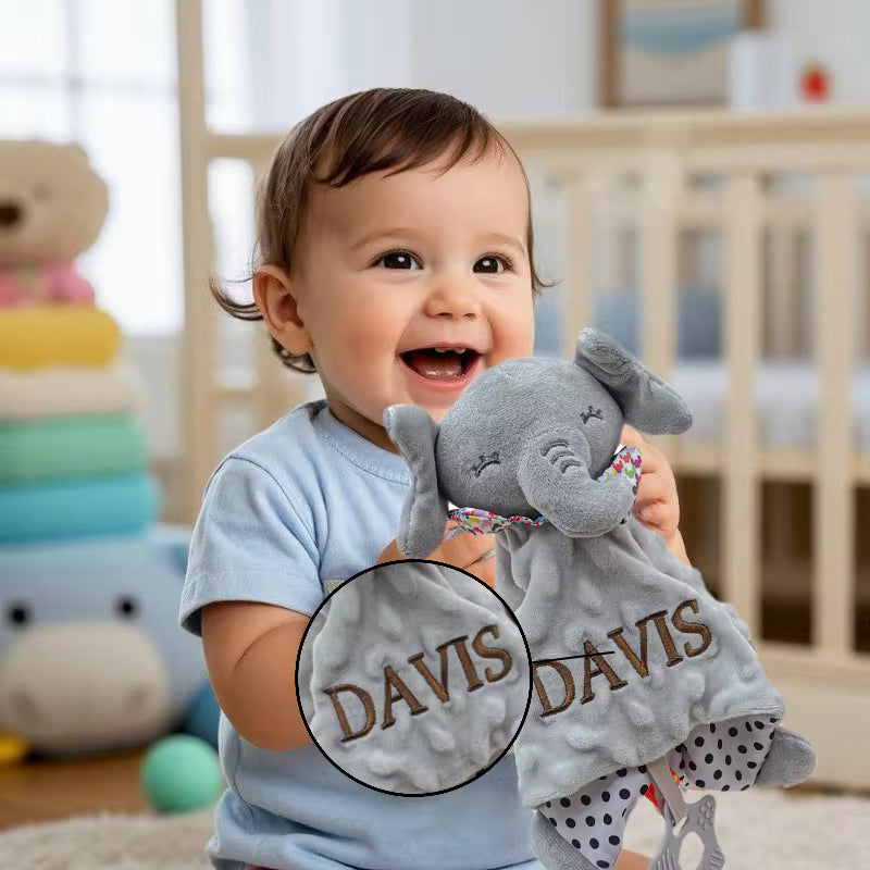 Personalized Baby Blanket with Teether
