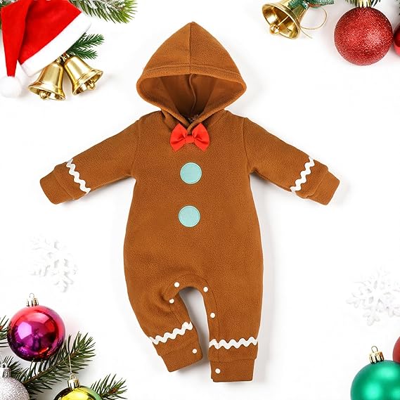 MInuvy Gingerbread Hooded Romper