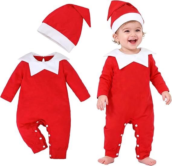 MInuvy Christmas Romper with Hat